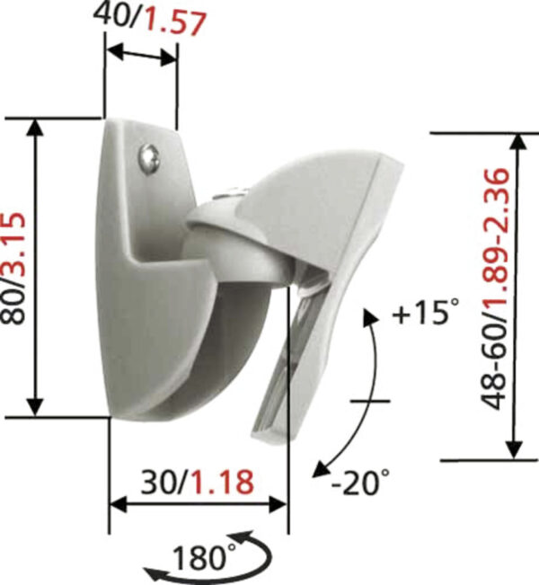 Vogels | Loundspeaker Mount | VLB500 2 pcs. | Turn, Tilt | Maximum weight (capacity) 5 kg | Black - Image 4