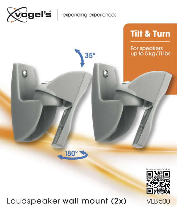 Vogels | Loundspeaker Mount | VLB500 2 pcs. | Turn, Tilt | Maximum weight (capacity) 5 kg | Black - Image 5