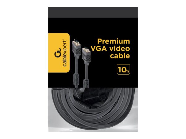 Gembird CC-PPVGA-10M-B Premium VGA HD15M/HD15M dual-shielded w/2*ferrite core 10M | Cablexpert - Image 3