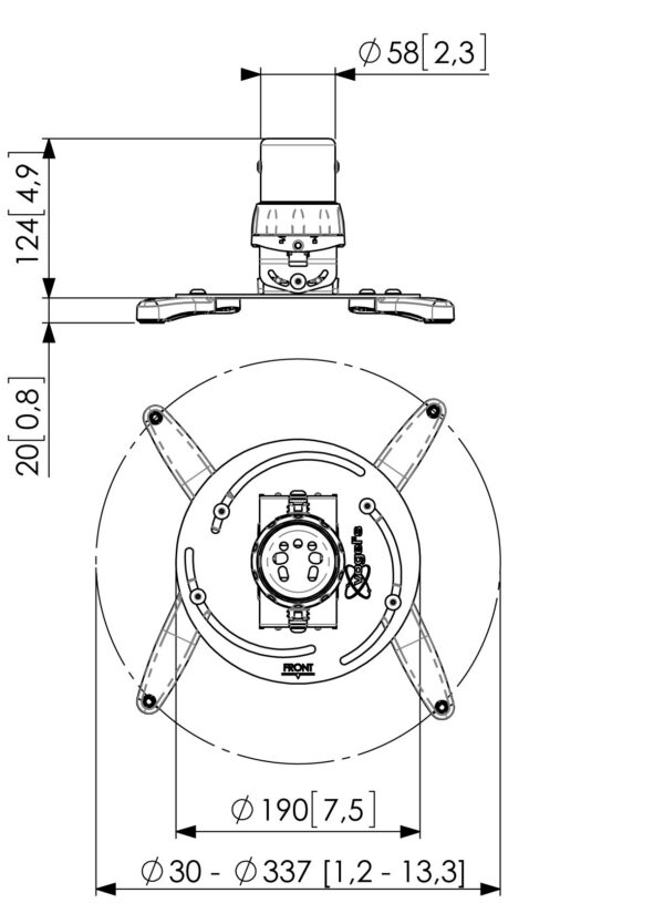 Vogels | Projector Ceiling mount | Turn, Tilt | Silver - Image 2