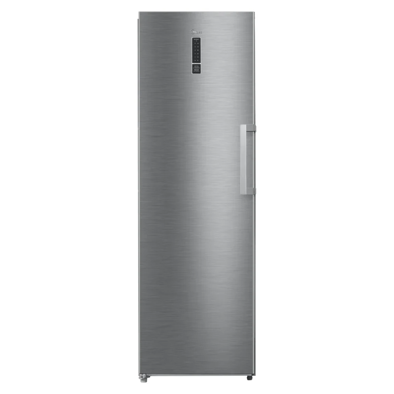 midea freezer | mdru385mte46 | energy efficiency class e | upright | free standing | height 185 cm | total net capacity 272 l | no frost system | display | inox