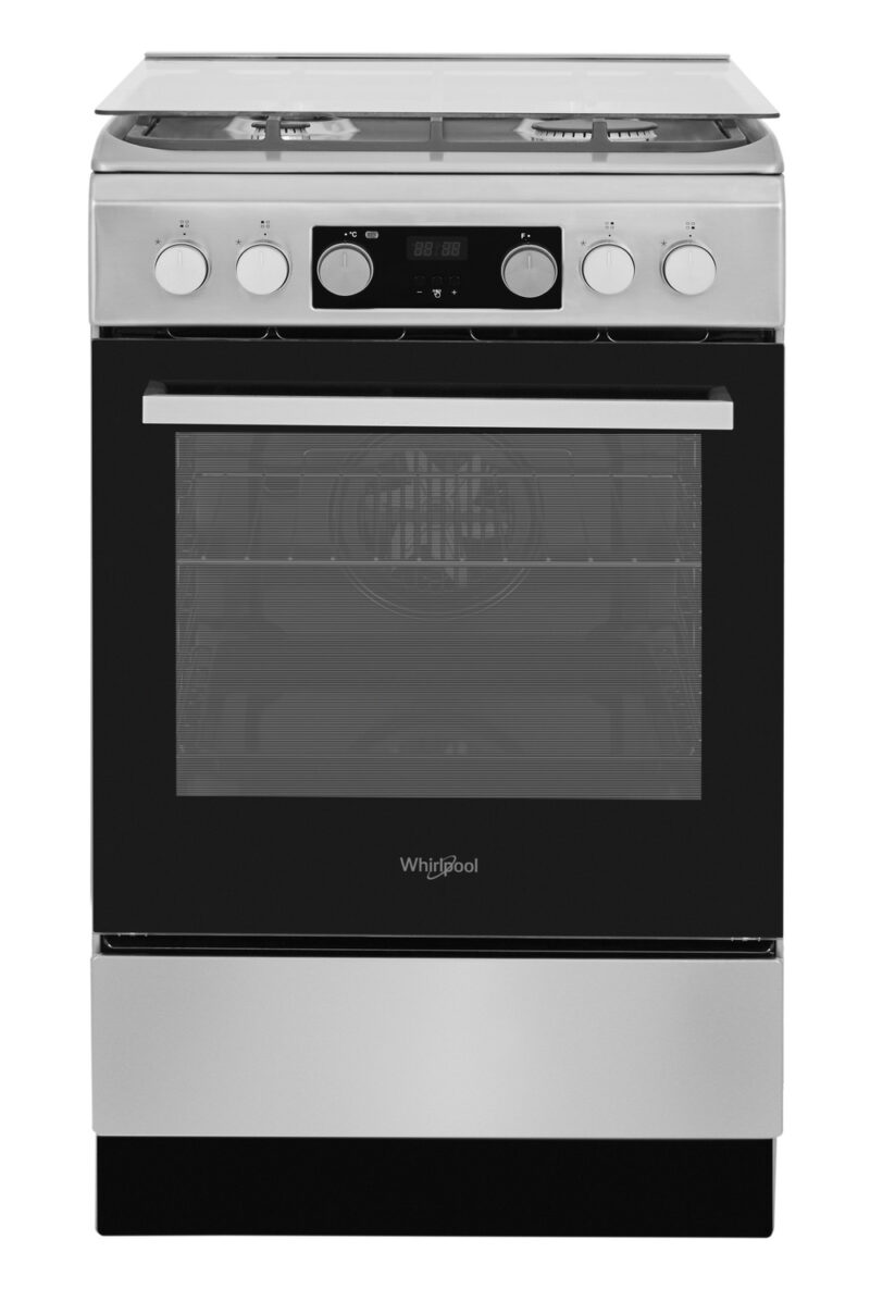 whirlpool cooker | ws5g8chx/e/1 | hob type gas | oven type electric | stainless steel | width 50 cm | led | depth 60 cm | 60 l