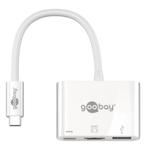 goobay | usb c to hdmi/usb c/usb a 3.0 multiport adapter | white