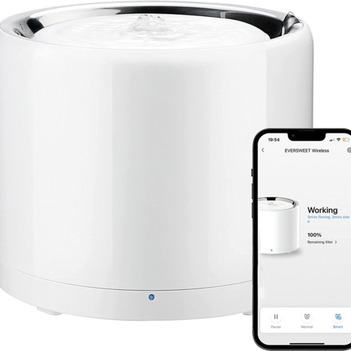 petkit | smart pet drinking fountain | eversweet 3 pro (wireless pump) | capacity 1.35 l | filtering | material stainless steel, abs | white