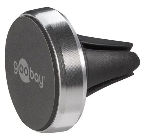 Goobay | Magnetic mount Metal Slim Design for smartphones (35mm) | 38685 | Black/Silver | Magnetic holder is suitable for almost every smartphone; Quick-Snap assembly technology for quick and easy use; Smart and almost invisible fastening option on the car's ventilation shaft; Is also perfect as a table stand for the smartphone