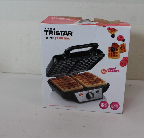 SALE OUT.  | Tristar | Waffle maker | WF-2195 | 1000 W | Number of pastry 2 | Belgium | Black | DAMAGED PACKAGING