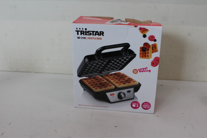 SALE OUT.  | Tristar | Waffle maker | WF-2195 | 1000 W | Number of pastry 2 | Belgium | Black | DAMAGED PACKAGING