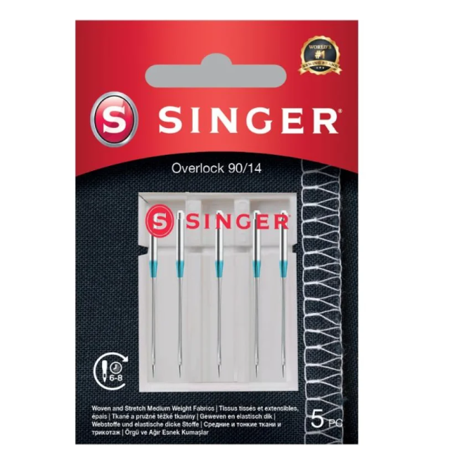singer leather needle 90/14 5pk, 5 pcs