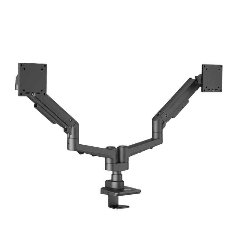edbak desk mount | dmv02 dual swing arm | height adjustment, tilt | 19 35 " | maximum weight (capacity) 20 kg | black