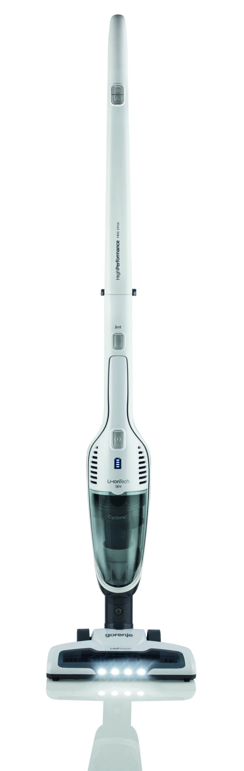 Gorenje | Vacuum cleaner | SVC180FW | Handstick 2in1 | Handstick | - W | 18 V | Operating time (max) 50 min | White | Warranty 24 month(s) | Battery warranty 12 month(s)