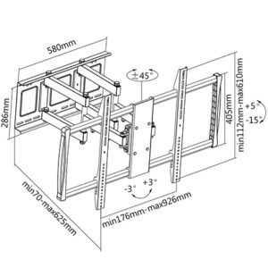 Sunne | Wall Mount | 60-100-EA | 60-100 " | Maximum weight (capacity) 80 kg | Black
