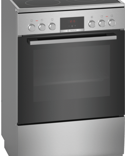 Bosch | Cooker | HKR39A250U | Hob type Vitroceramic | Oven type Electric | Stainless steel | Width 60 cm | Electronic ignition | Grilling | LED | Depth 60 cm | 66 L