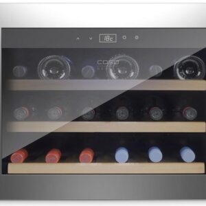 Caso | Wine cooler | WineSafe 18 EB | Energy efficiency class G | Built-in | Bottles capacity Up to 18 bottles | Cooling type Compressor technology | Stainless steel