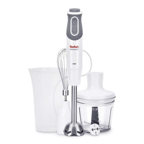 TEFAL | Blender | Optichef 3-in-1 HB643138 | Hand Blender | 800 W | Number of speeds 20 | Turbo mode | Chopper | White/Grey
