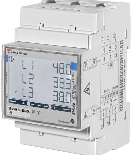 Carlo Gavazzi | Smart Power Meter, 3 phase, up to 65A | EM340 MID certificate
