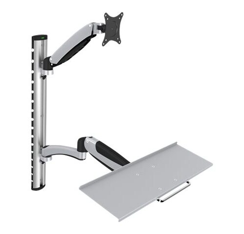 Digitus | Wall mount | Workstation | Adjustable Height, Tilt, Swivel | 27 " | Maximum weight (capacity) 6 kg | Silver