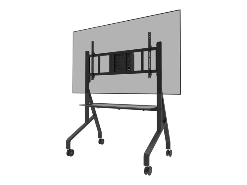 Neomounts Floor stand | FL50-575BL1 TV trolley | Adjustable Height | 65-110 " | Maximum weight (capacity) 125 kg | Black