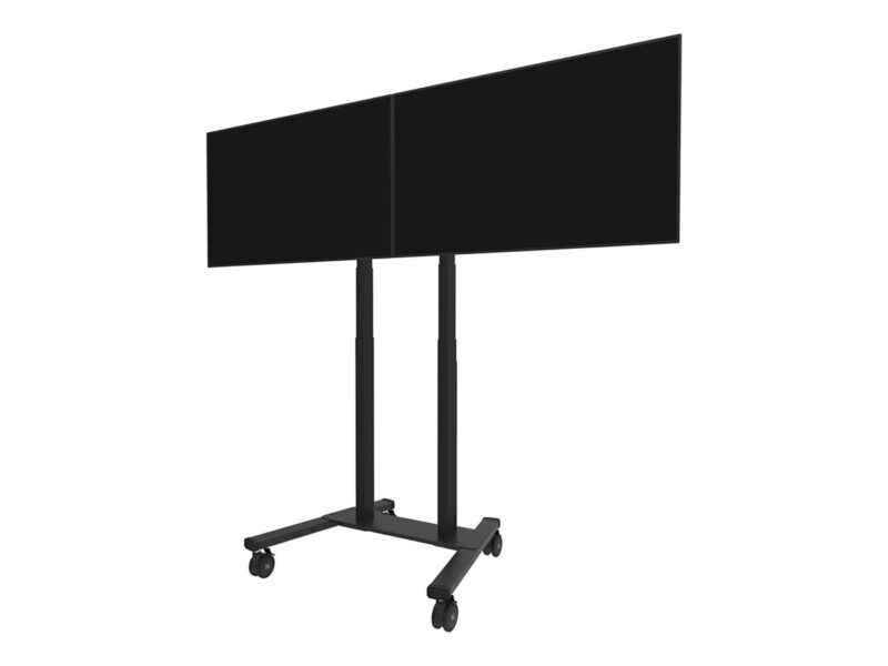 Neomounts Floor stand | ADM-875BL2 Dual screen adapter | Adjustable Height | 42-65 " | Maximum weight (capacity) 40 kg | Black