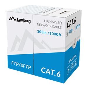 Lanberg LAN Cable Cat.6 FTP, Solid CU Grey CPR + Fluke Passed | LCF6-11CU-0305-S | 305 m