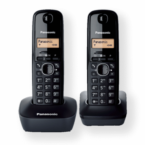 Panasonic | Cordless | KX-TG1612FXH | Built-in display | Caller ID | Black | Conference call | Phonebook capacity 50 entries | Wireless connection