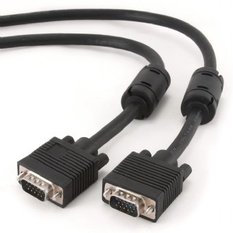 gembird cc ppvga 10m b premium vga hd15m/hd15m dual shielded w/2*ferrite core 10m | cablexpert